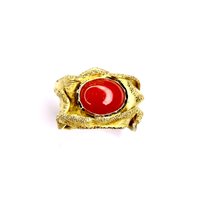 Anello Stocco Gioielli Donna in Oro giallo Corallo ANS 25 - ANS 25